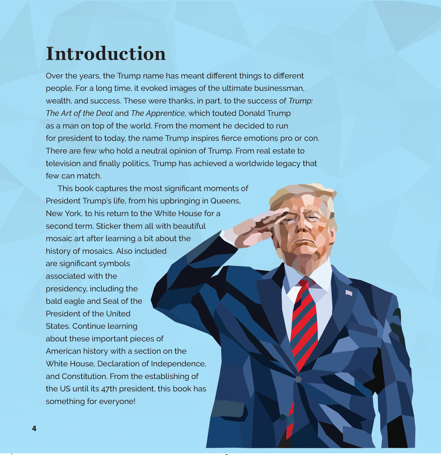 President Donald J. Trump Sticker Mosaic Coloring & Activity Book