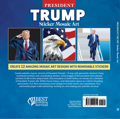 President Donald J. Trump Sticker Mosaic Coloring & Activity Book
