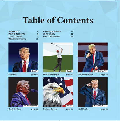 President Donald J. Trump Sticker Mosaic Coloring & Activity Book